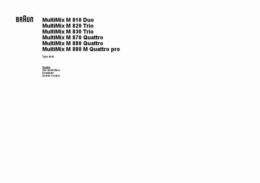 Braun Blender M 810 Duo, M 820 Trio, M 830 Trio, M 870 Quattro, M 880 Quattro, M 880 Quattro pro-page_pdf